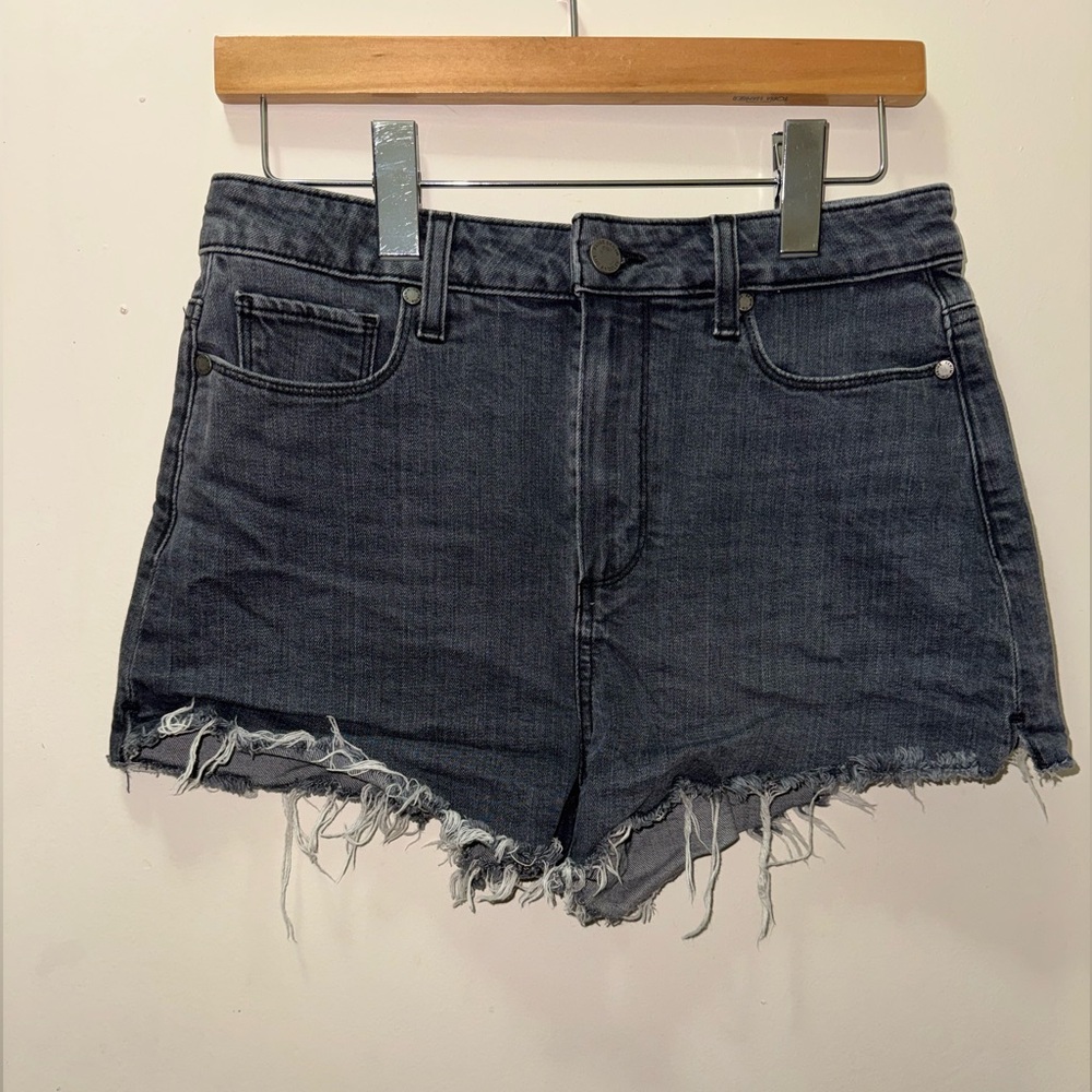 PAIGE Midnight grey  Frayed Jean Shorts